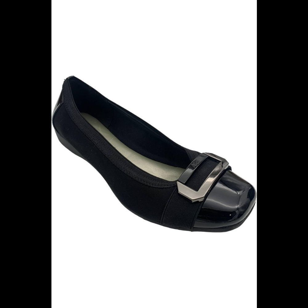 Anne Klein Uplift Buckle Flats Black - Medium